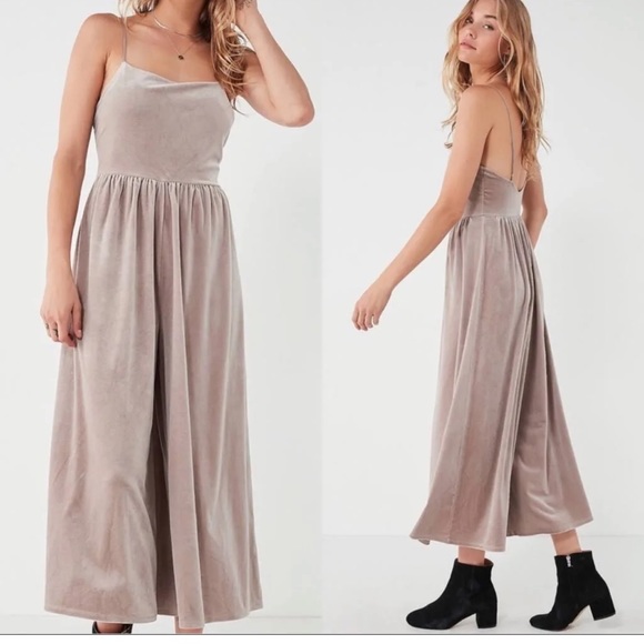 American Eagle Outfitters Pants - NWOT VELVET Urban Outfitters Molly Culotte Solid Burgundy Jumpsuit Romper